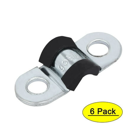 

M6 EPDM Rubber Lined U Shaped Pipe Tube Strap Clamps Clips Fasteners 6pcs