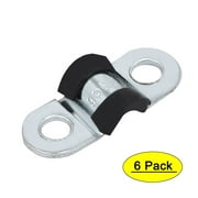 M6 EPDM Rubber Lined U Shaped Pipe Tube Strap Clamps Clips Fasteners 6pcs