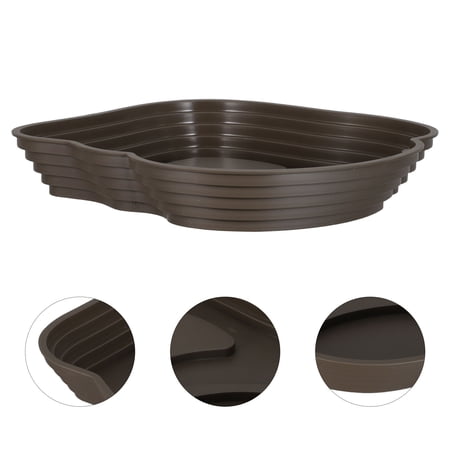 LITINKIMI Splash Proof Dark Brown Reptile Water Dish and Bathing Pool for Indoor and Outdoor Use