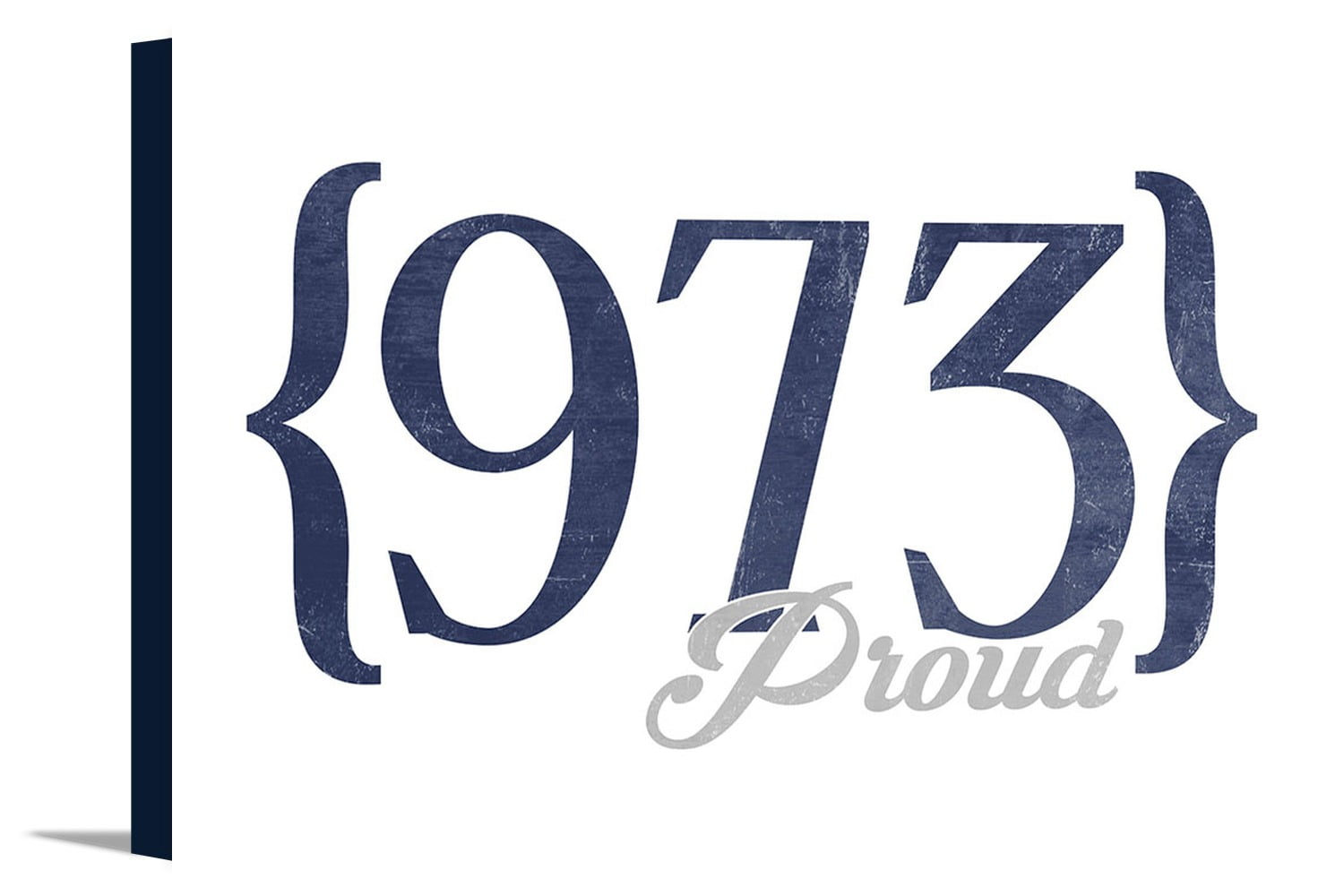 Newark, New Jersey 973 Area Code (Blue) Lantern Press Artwork