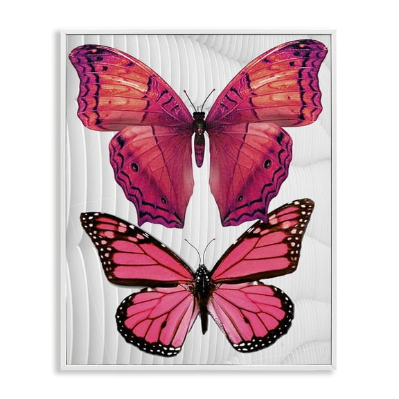 Stupell Industries Glam Modern Pink Butterflies White Framed Giclee Art, 11 x 14, by Yvonne Coleman Burney