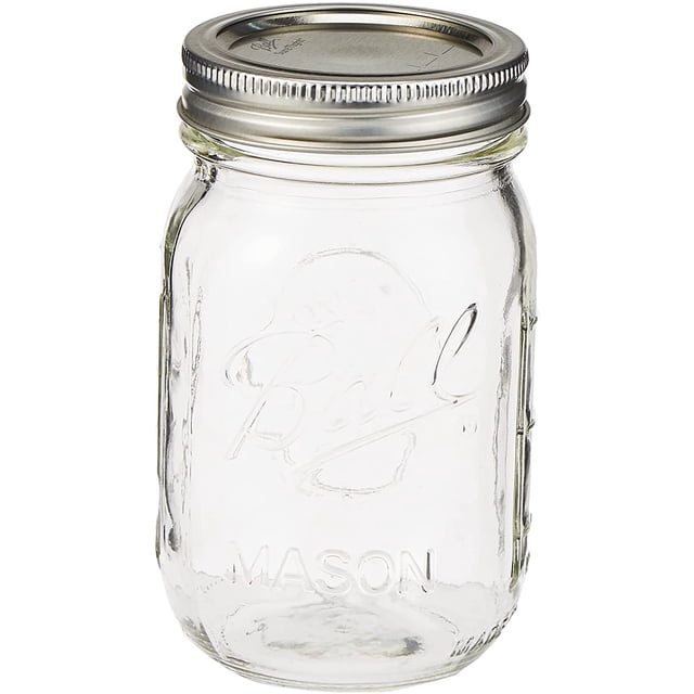 Juego 6 Frascos de Vidrio 16 Oz 473 ml C/Tapa Mason Jar Ball Ball MJB16BR