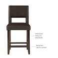 thumbnail image 5 of Linon Jevon 24" Indoor Wood Counter Stool, Dark Brown Faux Leather, 5 of 12