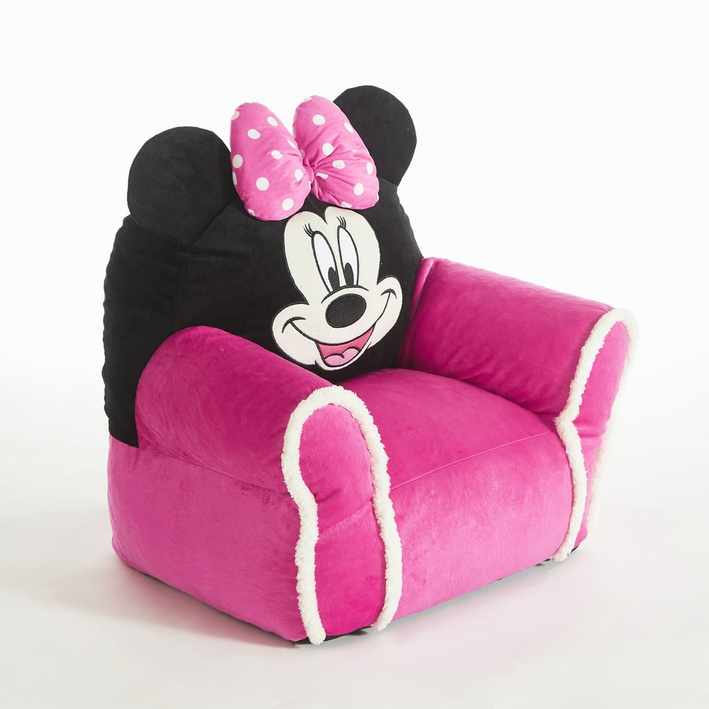 Disney Minnie Mouse Kids Figural Bean Bag with Sherpa Trimming - Walmart.com - Walmart.com
