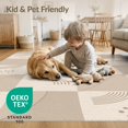 thumbnail image 4 of ODIKA 8'x10' Beige Taupe Geometric Checkered Washable Area Rug Modern Abstract Pattern with Curved Lines for Living Room, Under Sectional, Family , Durable, Non-Slip, 4 of 6