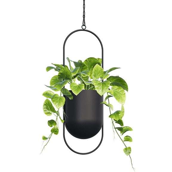 Bamworld Hanging Planter Metal Hanging Planters for Indoor Outdoor Plants 16.5 Inch with Detachable Chain for Balcony Porch Living Room