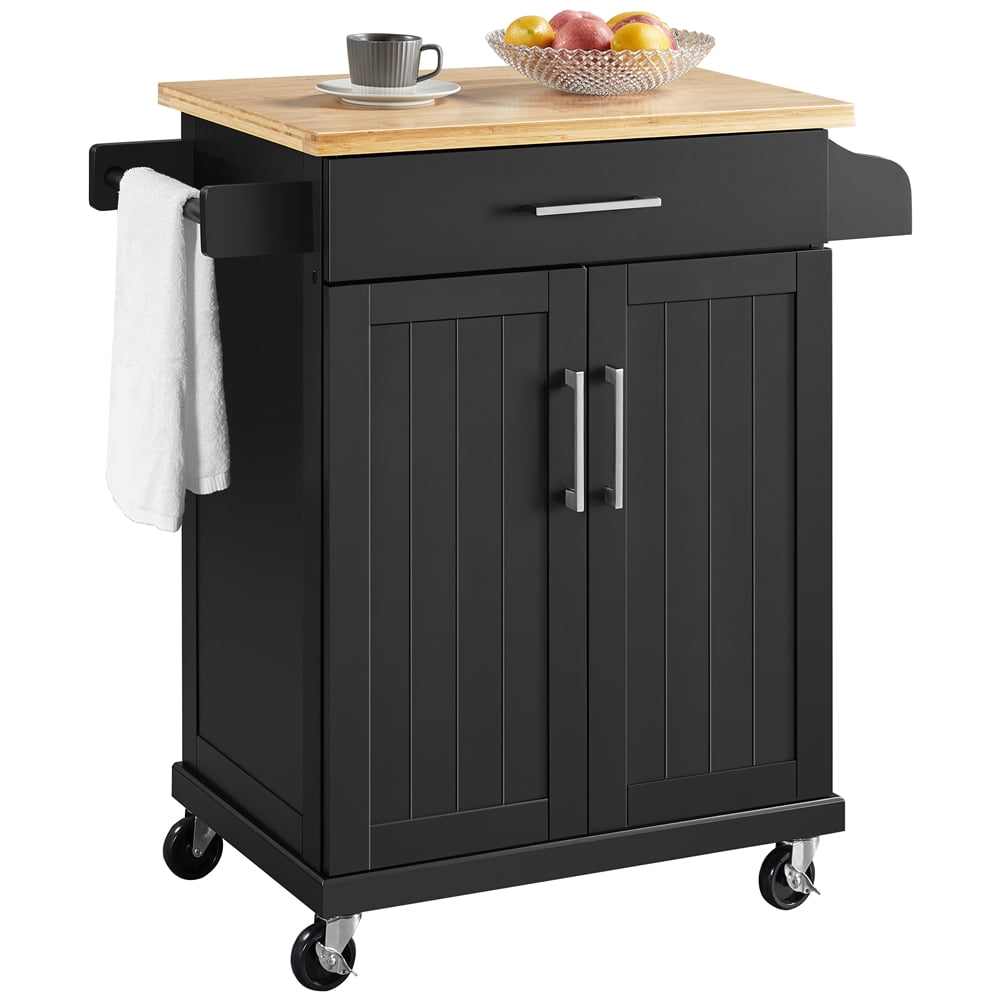 Yaheetech Kitchen Island Cart with Spice Rack Storage Rolling Kitchen