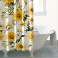 thumbnail image 4 of Beige Yellow Flower Pattern Shower Curtain 36"x72" ,Bathroom Decorative Shower Curtains Set with 12 Hooks,Modern Waterproof Washable Shower Curtain, 4 of 6