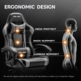 thumbnail image 4 of JONPONY Big and Tall 400LBS Gaming Chair, Ergonomic Design, Gamer Chair PU Leather with Footrest and Lumbar Support, High Back Office Chair Support 8 Hours Long Sitting, Computer Chair,Black Grey, 4 of 8