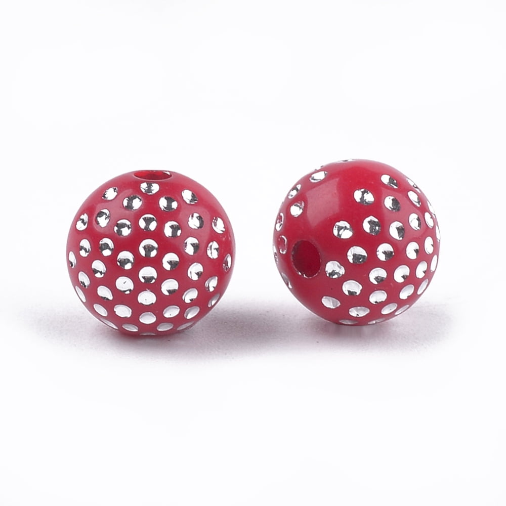 Plating Acrylic Beads Metal Enlaced Round Mixed Color 8mm Hole: 2mm about 1800pcs/500g