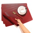thumbnail image 4 of Placemats Pu Leather Heat Resistant Washable For Dining Table Mats Non-slip Stain Family Kitchen Tableware, 4 of 5
