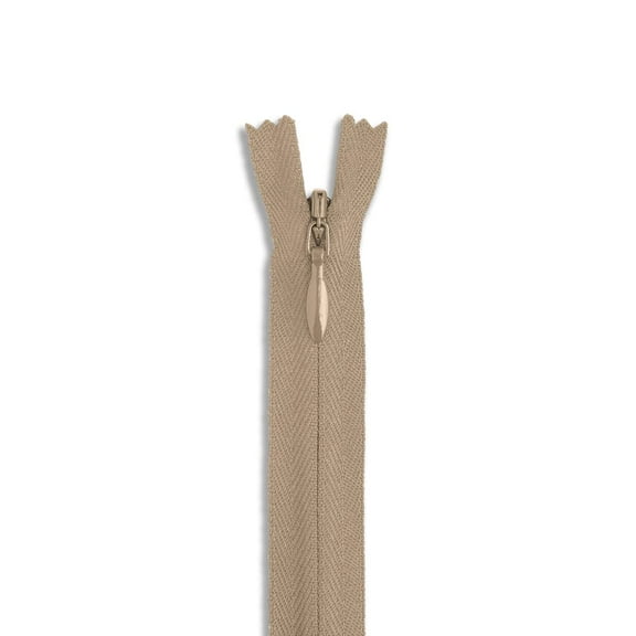 Light Beige 24" Invisible Heavy Duty Nylon Zipper for Crafts & Sewing - 2 mm Tooth