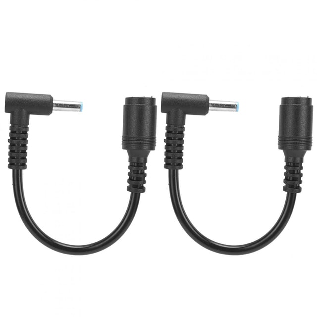 2 uds Cable convertidor adaptador de corriente 7,4x5,0mm hembra a 4,5x3,0mm macho punta doblada con Pin para HP Ultrabook