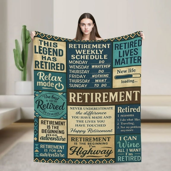 Retirement Gift for Woman, Retirement Blanket, Retired Gifts for Women, Retirement Gifts for Women, Goodbye Going Away Farewell Gifts for Coworkers Women Leaving 50x40