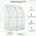 thumbnail image 3 of Outsunny 5' x 4' x 7' Outdoor Lean to Greenhouse, Walk-In Green House Plant Nursery with Roll-up Window, PE Cover, White, 3 of 9