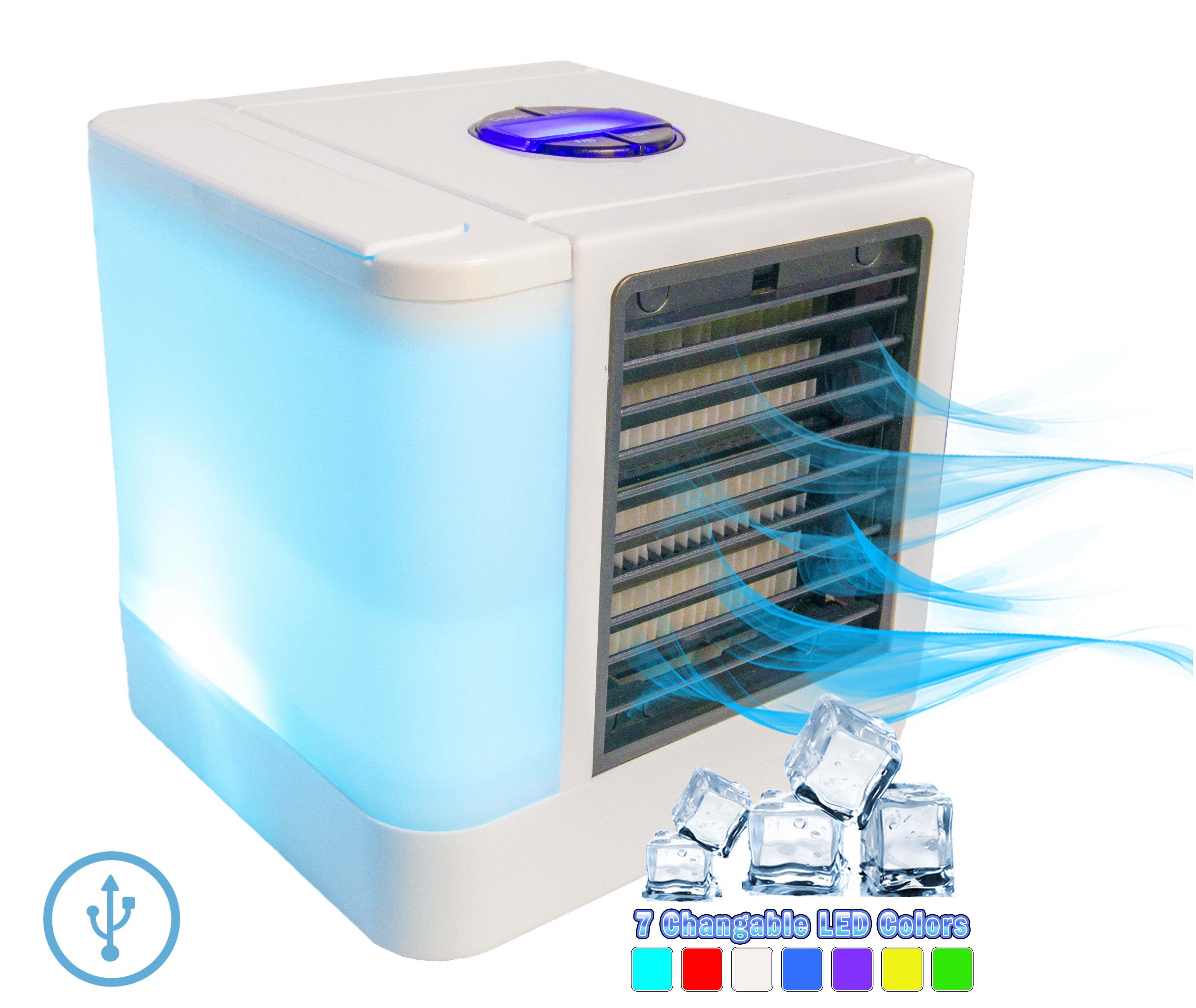 Polar Air Conditioner Small Personal Evaporative Space Cooler AC - Sleep Edition - USB, Humidifier, Sleep Timer (5-1) -