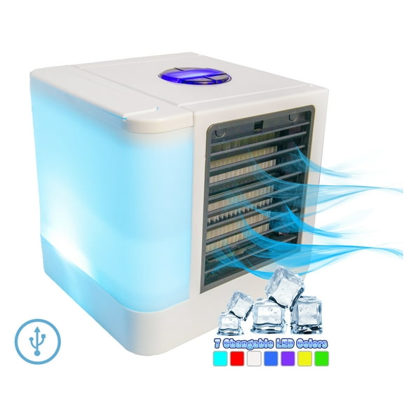 Polar Portable Air Conditioner Small Personal Evaporative Space Cooler AC - Sleep Edition - USB, Humidifier, Fan, With Sleep Timer (5-1)