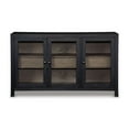 thumbnail image 2 of Liam 60 Inch Sideboard Accent Cabinet 3 Glass Door Gray and Black Wood, 2 of 6