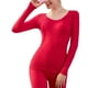 thumbnail image 1 of Minnieouse Ropa interior térmica para mujer Calzoncillos largos para mujer Camiseta de buena elasticidad para mujer Ropa de manga larga ligera y gruesa conjuntos de ropa Rosa roja Minnieouse AP013634-05, 1 of 6