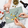 thumbnail image 5 of Floral Cutting Board, Classic Paint Style Art Flower Branches Blossom and Flying Birds Pattern, Decorative Tempered Glass Cutting and Serving Board, Small Size, Grey White, by Ambesonne, 5 of 5