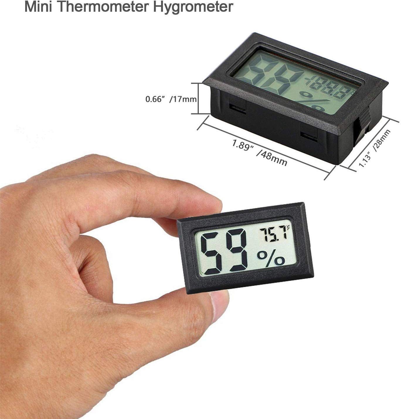 Digital Electronic Thermometer Hygrometer, Mini Fahrenheit (℉) LCD Display 12PCS
