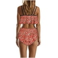 thumbnail image 4 of Trajes de Baño de Bikini de Mujer Conjunto de Cintura Alta de Vendaje de Impresión Sexy con Almohadillas de Pecho, Conjunto de Bikini de Mujer Conservador Y sin Mangas, 4 of 9