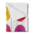 thumbnail image 2 of Gerber Daisy Soft Flannel Fleece Throw Blanket, Illustration with Colorful Flower Petals on Vertical Stripes Graphic, Cozy Plush for Indoor and Outdoor Use, 70" x 90", Multicolor, by Ambesonne, 2 of 5