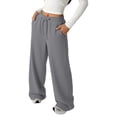 thumbnail image 4 of Tisuna Girls Drawstring Waisted Sweatpants Kids Casual Straight Leg Pants Comfortable Breathable Girls Everyday Wear Trousers Grey Size 11-12 Years, 4 of 4