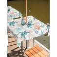 thumbnail image 2 of Outdoor Tablecloth with Umbrella Hole for Patio/Picnic/Party/Camping, Teal Red Coastal Waterproof Table Cloth Square Cover Washable, Beach Nautical Sea Turtle Coral Starfish (54"x 54"), 2 of 8