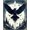 Black Blue Silver, Pattern 7, variant on Design&I 8'x10' Washable Area Rug Crow Runes Witchy Raven Norse Gothic Motifs Doormat Pentagram for Living Room, Family Extra Large Skid-Resistant Low Profile