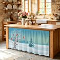 thumbnail image 6 of Christmas Blue Cabinet Curtain 32"Wx55"L, Dustproof Pantry Door Curtain with Self Adhesive Tape, Cardinal Birds Winter Snowy Tree Tall Storage Cover Privacy Drape for Bathroom Kitchen Laundry Room, 6 of 9