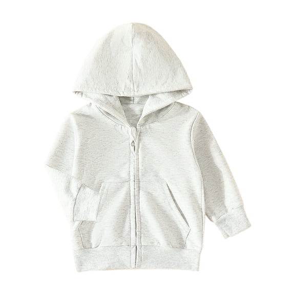 EnJoCho Toddler Kids Baby Outwear Long Sleeve Hooded Pocket Zipper Solid Color Jacket Windproof Coats Girls Boys Warm Outerwear