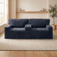 thumbnail image 3 of Leumius 91.7" Boneless Couches for Living Room,Plush Corduroy 3 Seater Sofa with Built-in Cup Holders and Side Storage Pocket,No Assembly,Gray, 3 of 13