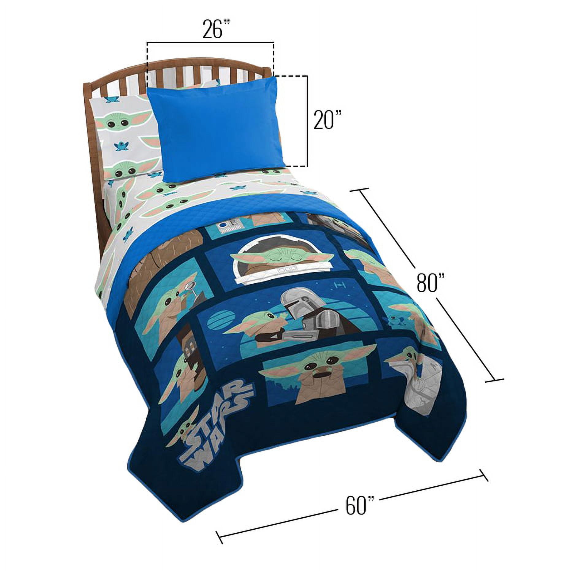 Jay Franco 2pc Star Wars Mandalorian Baby Yoda Quilt Throw Blanket Kids Bedding Set Other 2pc