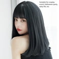 thumbnail image 3 of Women Straight Black Long , Synthetic Long  Lightweight  Looking Elastic Net  for Daily for Lady, 3 of 8