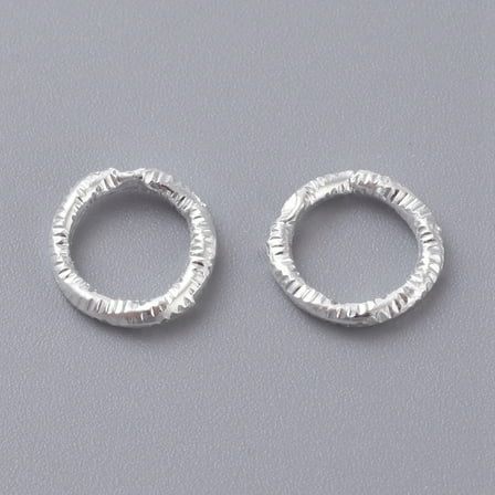100pcs Iron Textured Jump Rings Soldered Jump Rings Closed Jump Rings for Jewelry Making Silver color Plated 18 Gauge 7.5~8.5x1mm Inner Diameter: 5.5mm