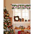 thumbnail image 4 of Christmas Balls Tie Up Valances Curtain, Pink Yellow Trees Pink White Plaid Adjustable Rod Pocket Short Window Treatment Tie Up Curtains Valances for Kitchen Living Room Bathroom 60x18 Inches, 4 of 9