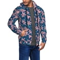 thumbnail image 2 of Goofa Lilies Flowers Pattern Mens Full-zip Hoodie, Zip-up Pullover Hooded Sweatshirt, Kangaroo Pocket Hoodie Ideal for Daily Wear, Travel, and Home-3X-Large, 2 of 5