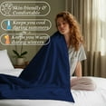 thumbnail image 6 of Amay Premium Organic Cotton Flat Sheet, 500 Thread Count Luxury Top Sheet, Cooling & Durable Bedding Sheets, Twin-XL, Navy Blue(70" x 102") 1 Piece, 6 of 7