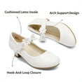 thumbnail image 3 of BURUDANI Girls Mary Jane Dress Shoes Pumps Low Heels Flower Party Wedding Princess, 3 of 6