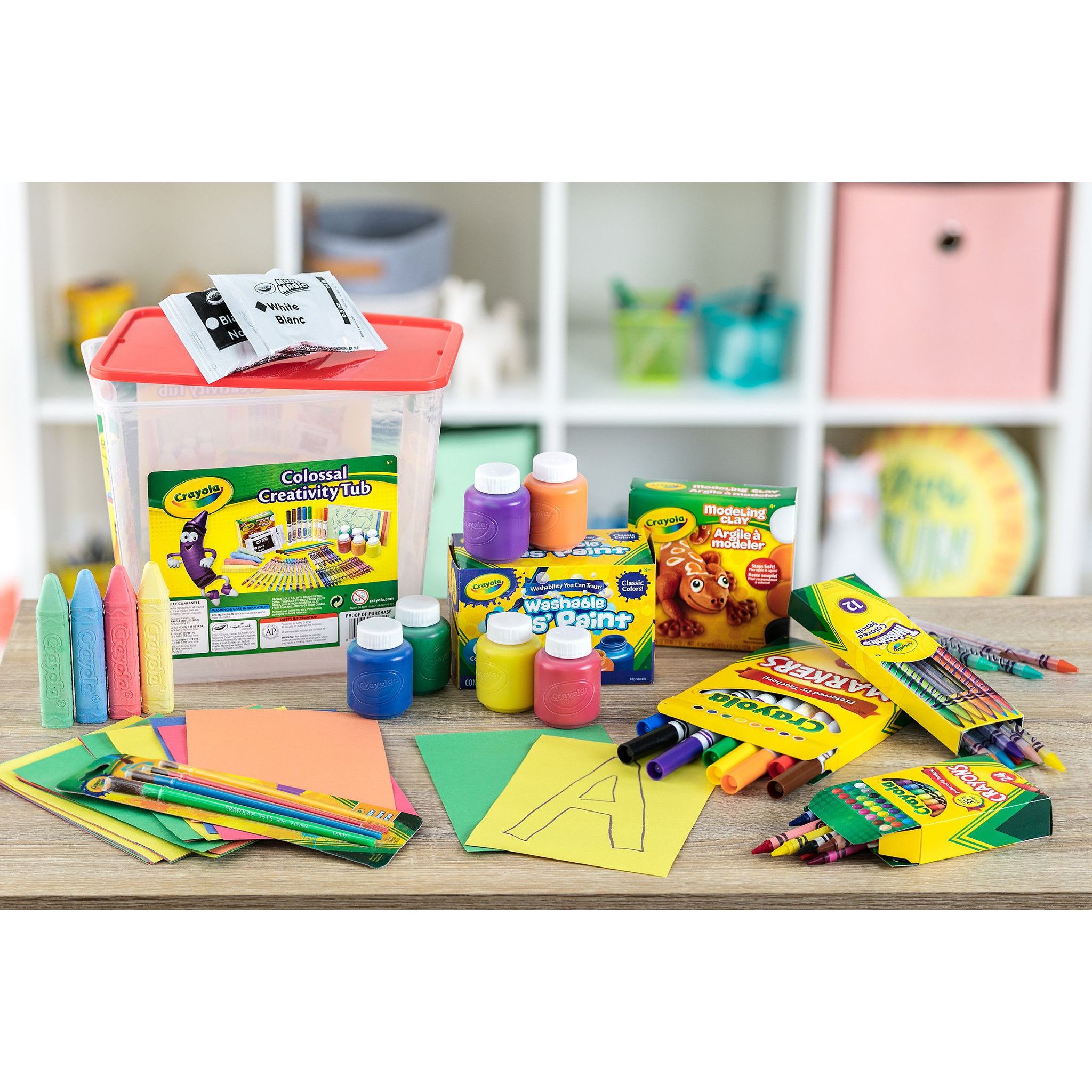 Crayola Creativity Tub, Art Set, 90 Pcs, Toys for Kids, School Supplies, Teacher Supplies,Beginner Child - image 4 of 8