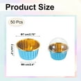 thumbnail image 2 of Uxcell 50 Pcs Single-sided Aluminum Foil Cupcake Liners with Lids, Greaseproof Muffins Baking Cupcakes for Wedding Birthday Party Decoration, Blue (Round), 2 of 7