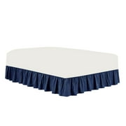 The Great American Store Premium 1800 Series Brushed Microfiber Easy Fit Gathered Style Ruffled Bed Skirt - 18 Inch Drop Length (Short Queen Size, Solid Sapphire Blue) -Covers Bed Legs&Frame