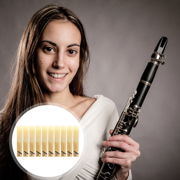 HOOWIFFY 10Pcs Clarinet Reeds Strength 2.5 Multi-Color for Improved Clarinet Sound Quality and Performance