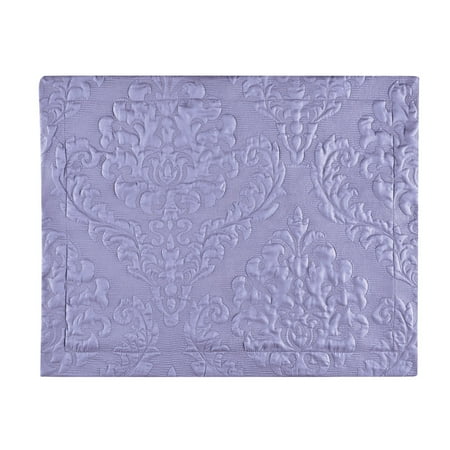 Blush Pillow Shams Solid-Color Cambridge Raised Medallion Design Embroidered Pillow Sham - Elegant Bedroom Décor, Sham, Lavender ()