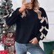 thumbnail image 5 of RKSTN Women's Christmas Sweatshirt Oversized Crewneck Cute Knit Bowknot New Year Holiday Sweatshirts Womens Casual Solid Round Neck Plus Size 3D Bow Trim Loose Comfy Sweatshirt Fall Spring Clothes, 5 of 9