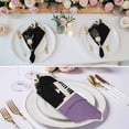 thumbnail image 3 of Purple Black Cloth Napkins, Farmhouse Striped Modern Abstract Art Washable and Reusable Dinner Napkins Set of 8, Table Napkin for Kitchen Party Birthday Wedding Hotel Housewarming 20"x20", 3 of 9