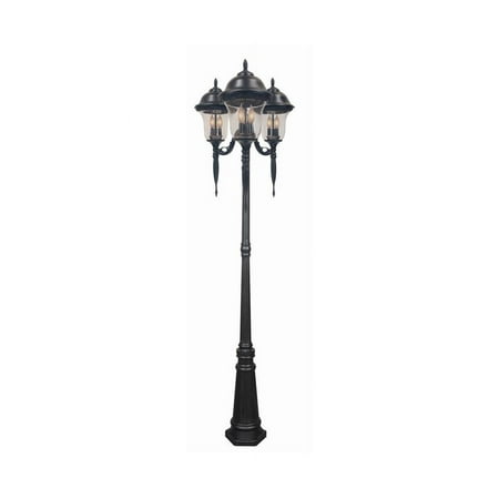 Glenn Aire Tri-Light w Seedy Glass (Large - Black)