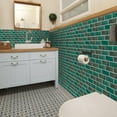 thumbnail image 5 of Tile Wall Stickers 12"x6" Green Brick Decals Kitchen Bathroom Tiles Decor Vinyl Peel and Stick 6 Pcs Set, 5 of 8