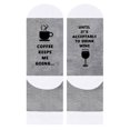 thumbnail image 3 of EnJoCho Clearance Christmas Unisex Coffee Keeps Ne Going Print Color Block Letter Socks Thermal Cozy Warm Slipper Socks Soft Warm Thick Socks Adult Xmas Themed Charming Socks Heated Socks, 3 of 5